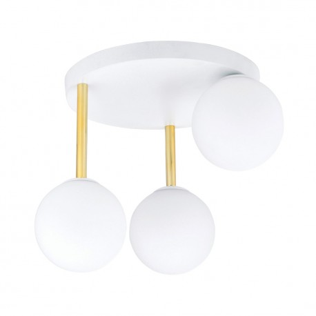 Emibig DOLCE 3 WH OPAL Lampa sufitowa Biały,Złoty 1261/3
