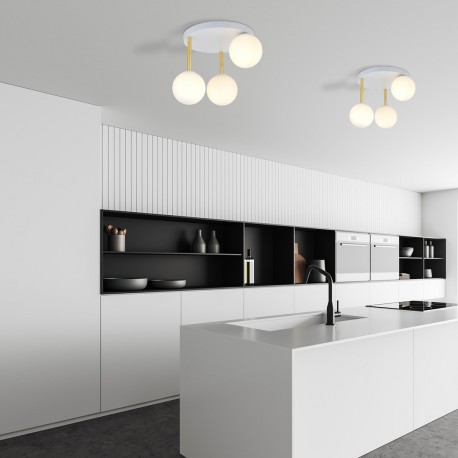 Emibig DOLCE 3 WH OPAL Lampa sufitowa Biały,Złoty 1261/3
