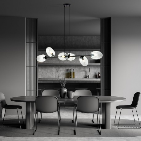 Emibig PANDORA 6 BL TRANSPARENT Lampa wisząca Czarny 1262/6