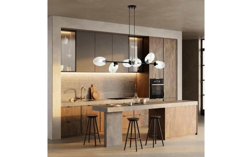 Emibig PANDORA 6 BL TRANSPARENT Lampa wisząca Czarny 1262/6