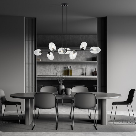 Emibig PANDORA 8 BL TRANSPARENT Lampa wisząca Czarny 1262/8