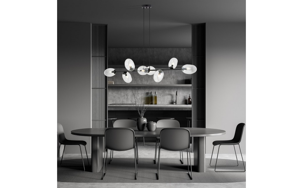 Emibig PANDORA 8 BL TRANSPARENT Lampa wisząca Czarny 1262/8