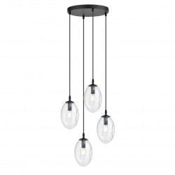 Emibig ASTRAL 4 BL PREMIUM TRANSPARENT Lampa wisząca Czarny 1265/4PREM