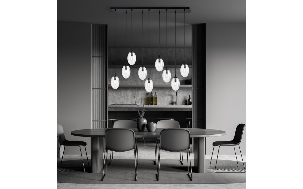 Emibig ASTRAL 9 BL TRANSPARENT Lampa wisząca Czarny 1265/9