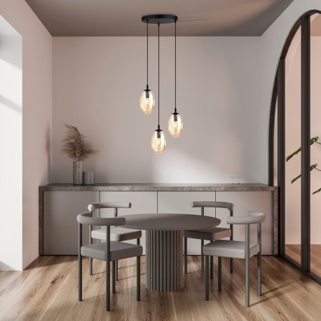 Emibig ASTRAL 3 BL PREMIUM MIODOWY Lampa wisząca Czarny 1267/3PREM