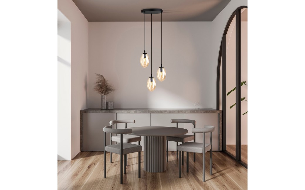 Emibig ASTRAL 3 BL PREMIUM MIODOWY Lampa wisząca Czarny 1267/3PREM