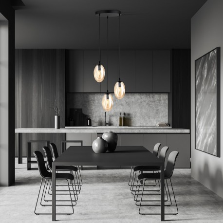 Emibig ASTRAL 3 BL PREMIUM MIODOWY Lampa wisząca Czarny 1267/3PREM