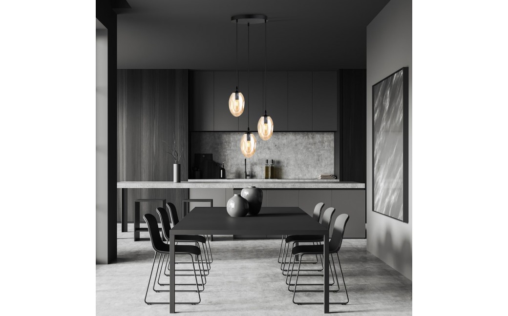 Emibig ASTRAL 3 BL PREMIUM MIODOWY Lampa wisząca Czarny 1267/3PREM