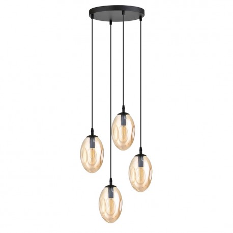 Emibig ASTRAL 4 BL PREMIUM MIODOWY Lampa wisząca Czarny 1267/4PREM