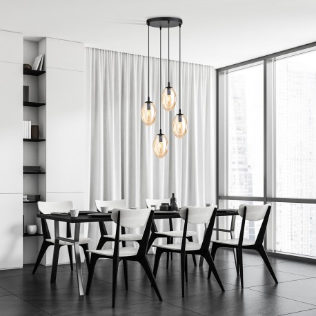 Emibig ASTRAL 4 BL PREMIUM MIODOWY Lampa wisząca Czarny 1267/4PREM