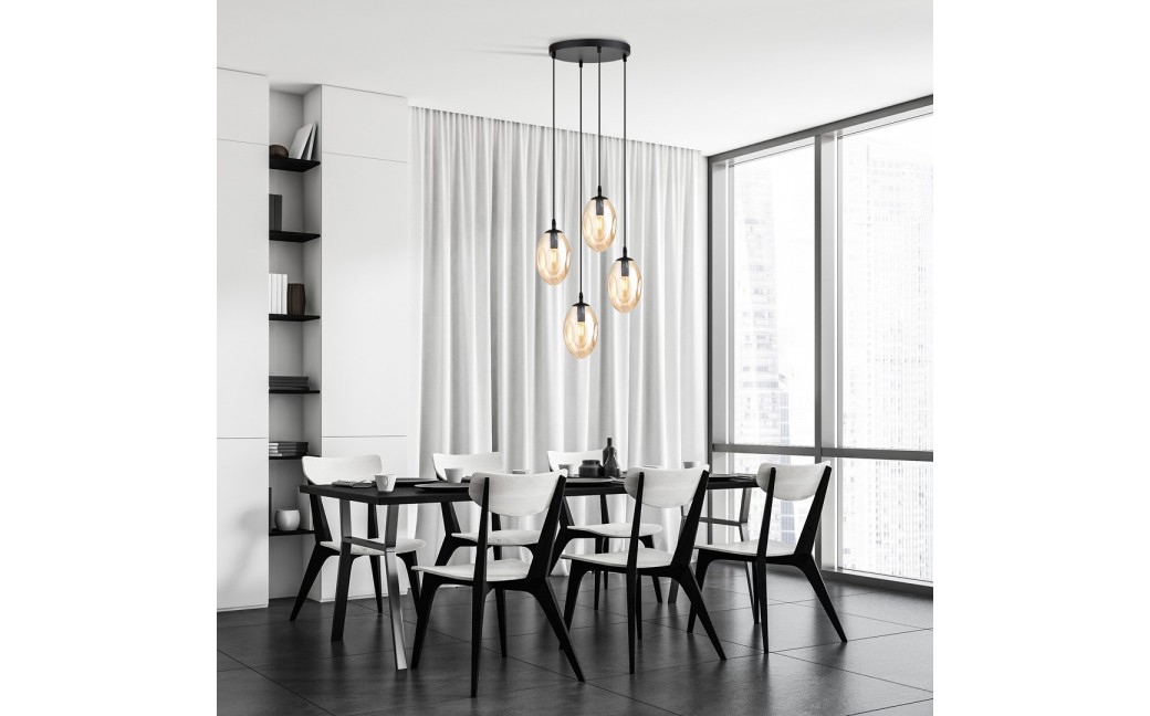 Emibig ASTRAL 4 BL PREMIUM MIODOWY Lampa wisząca Czarny 1267/4PREM