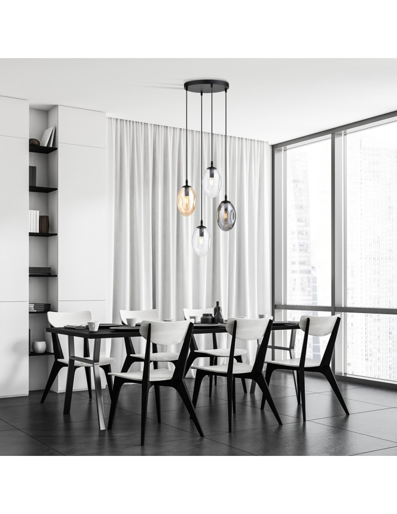 Emibig ASTRAL 4 BL PREMIUM MIX Pendant Lamp Black 1268/4PREM