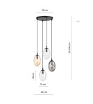 Pendant lamps spheres - Emibig ASTRAL 4 BL PREMIUM MIX Pendant Lamp Black 1268/4PREM - product 5