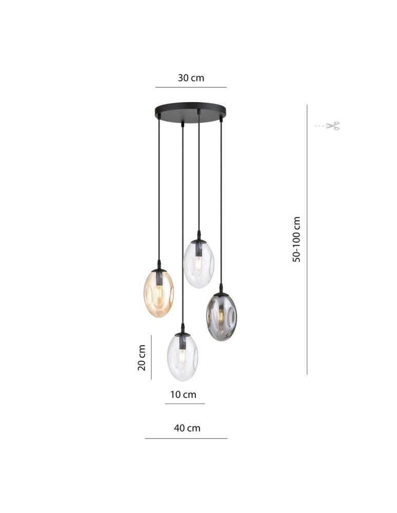 Emibig ASTRAL 4 BL PREMIUM MIX Pendant Lamp Black 1268/4PREM