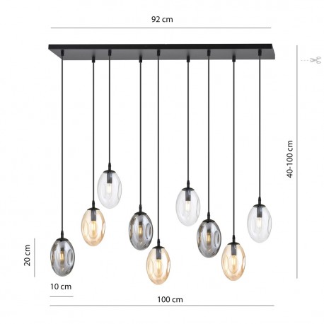 Emibig ASTRAL 9 BL MIX Lampa sufitowa Czarny 1268/9M1