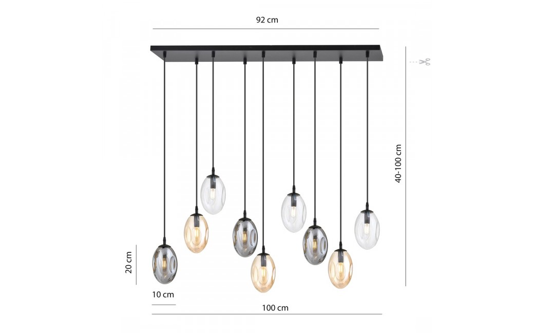 Emibig ASTRAL 9 BL MIX Lampa sufitowa Czarny 1268/9M1