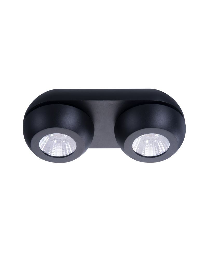 LED headlights - Azzardo OJOS 2 BK Surface Mounted Lamp Black AZ4199 - product kolory-swiatla.pl 2