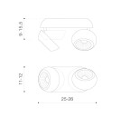 LED headlights - Azzardo OJOS 2 BK Surface Mounted Lamp Black AZ4199 - product 5