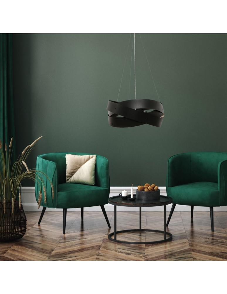 Black pendant lamps - Zuma Line TORNADO 50 cm black/black 1118 pendant lamp - product kolory-swiatla.pl 4