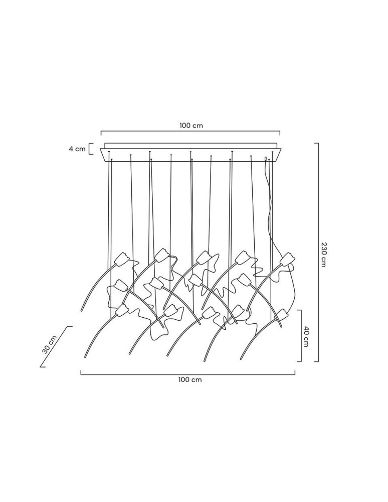 Designer pendant lamps - MOOSEE TULIPPE 14 LINE gold pendant lamp (MSE1501100169) - product kolory-swiatla.pl 8