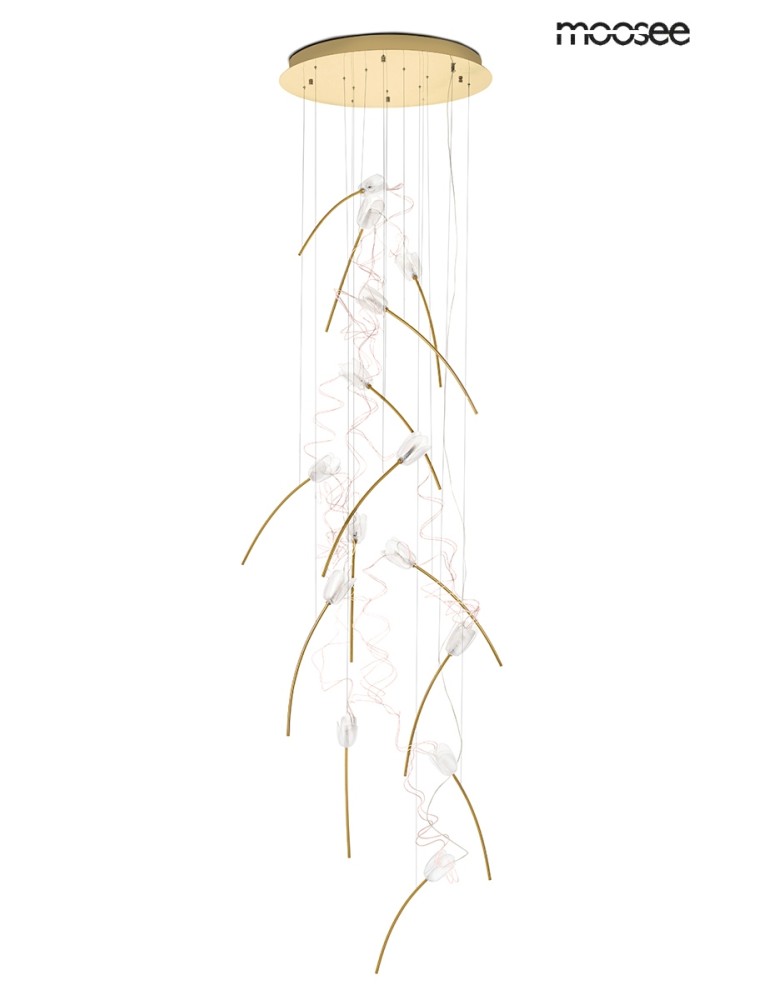 Designer pendant lamps - MOOSEE TULIPPE 14 DISC gold pendant lamp (MSE1501100171) - product kolory-swiatla.pl 1