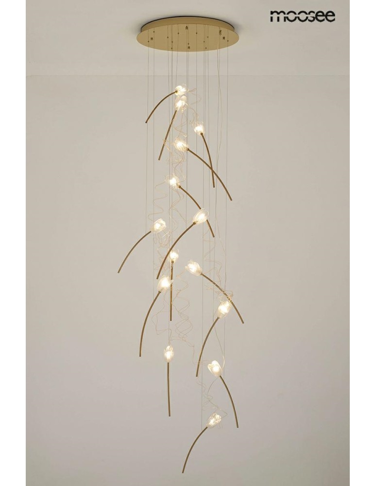 Designer pendant lamps - MOOSEE TULIPPE 14 DISC gold pendant lamp (MSE1501100171) - product kolory-swiatla.pl 2