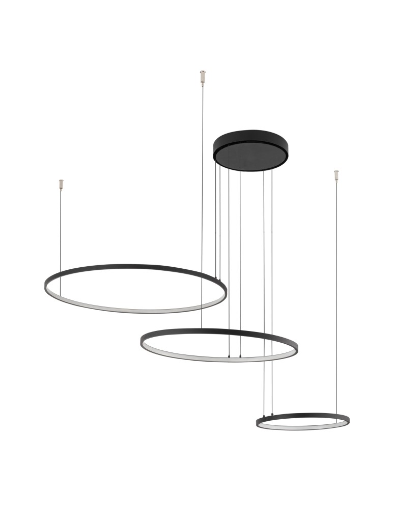 Pendant lamps circles - Nowodvorski CIRCOLO LED Pendant Ceiling Max power 45W LED 3000K Black 10817 - product kolory-swiatla.pl 1