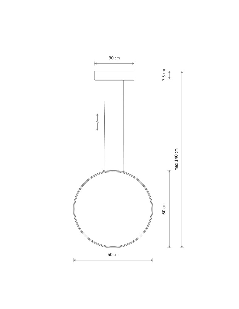 Pendant lamps circles - Nowodvorski CIRCOLO LED M Ceiling Pendant Max power 21W LED 4000K Black 10861 - product kolory-swiatla.pl 3