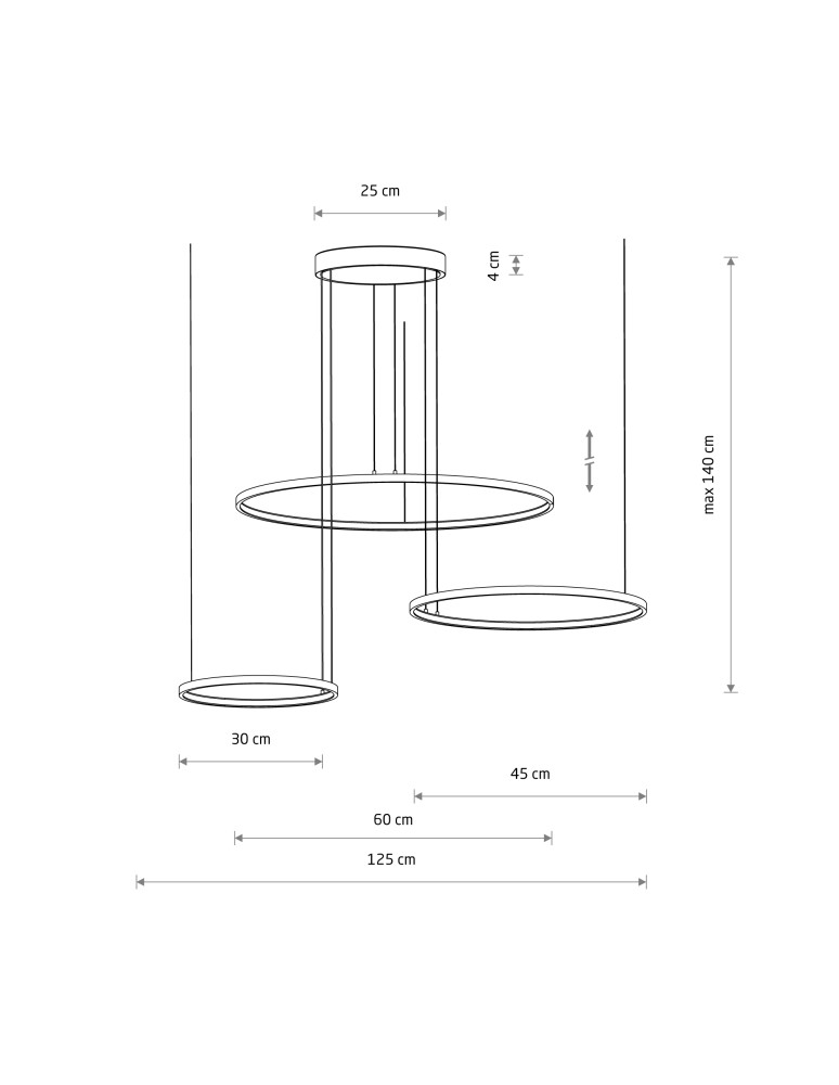 Pendant lamps circles - Nowodvorski CIRCOLO LED Pendant Ceiling Max power 45W LED 4000K Black 10867 - product kolory-swiatla.pl 2