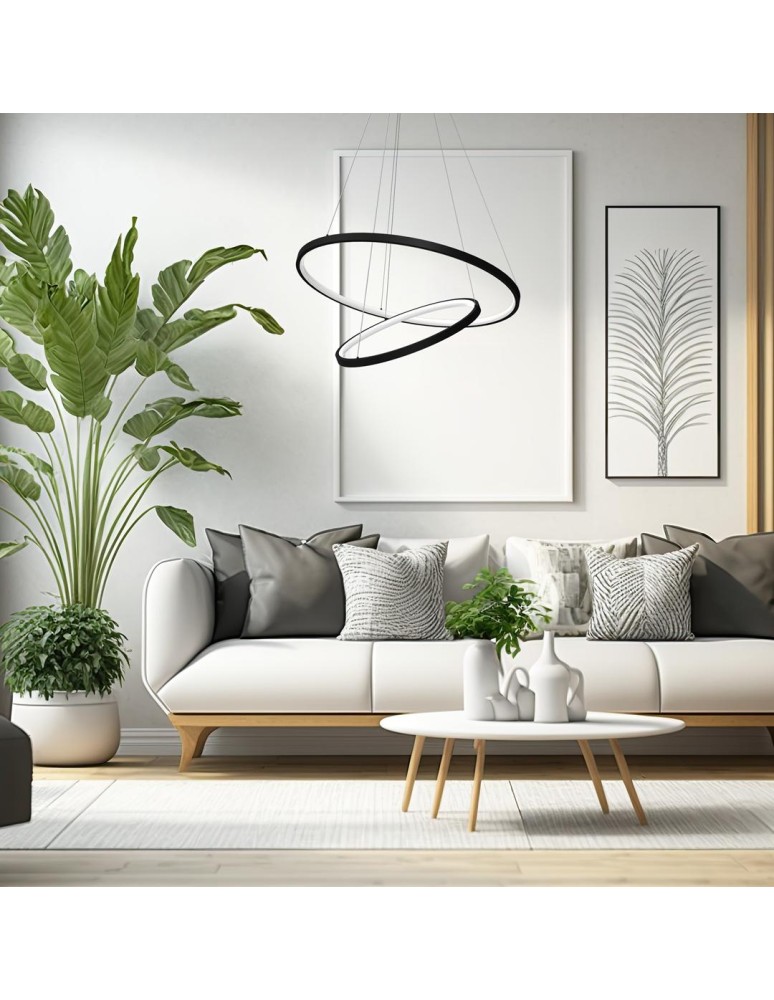 Pendant lamps circles - Milagro ROTONDA BLACK 51W LED pendant lamp ML7942 - product kolory-swiatla.pl 4