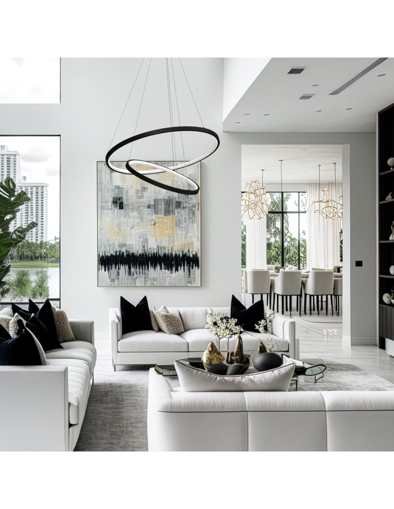 Pendant lamps circles - Milagro ROTONDA BLACK 51W LED pendant lamp ML7942 - product kolory-swiatla.pl 5