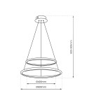 Pendant lamps circles - Milagro ROTONDA BLACK 51W LED pendant lamp ML7942 - product 7