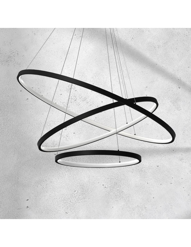 Pendant lamps circles - Milagro ROTONDA BLACK 93W LED pendant lamp ML7945 - product kolory-swiatla.pl 3