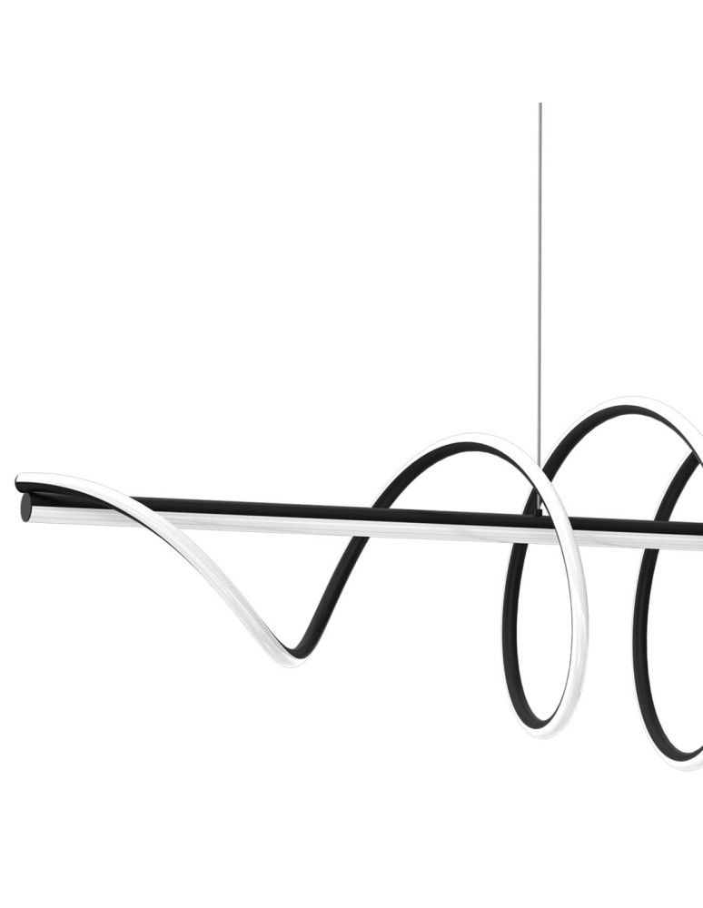 Pendant lamps over the island - Milagro TWIST BLACK 90W LED Pendant Lamp ML8608. - product kolory-swiatla.pl 2
