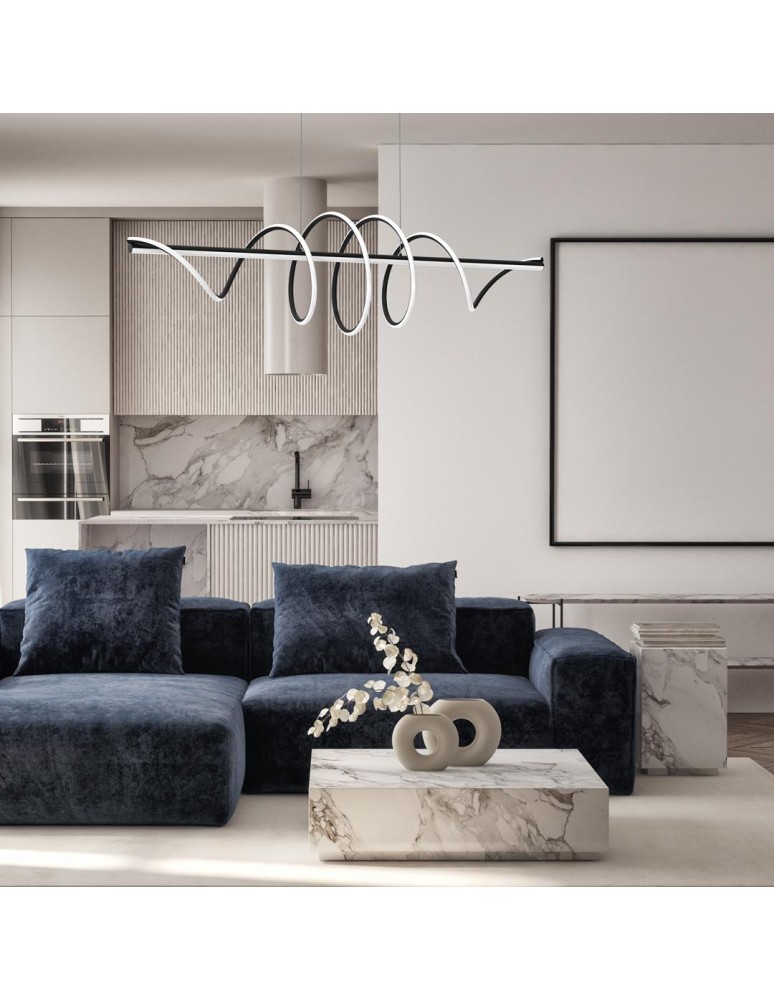Pendant lamps over the island - Milagro TWIST BLACK 90W LED Pendant Lamp ML8608. - product kolory-swiatla.pl 4