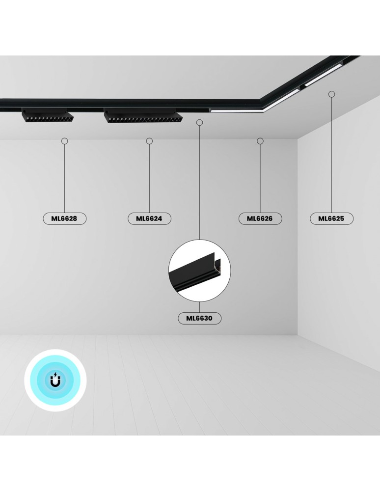 Magnetic rails - Milagro MAGNETIC TRACK 200cm surface-mounted rail ML9649 - product kolory-swiatla.pl 4