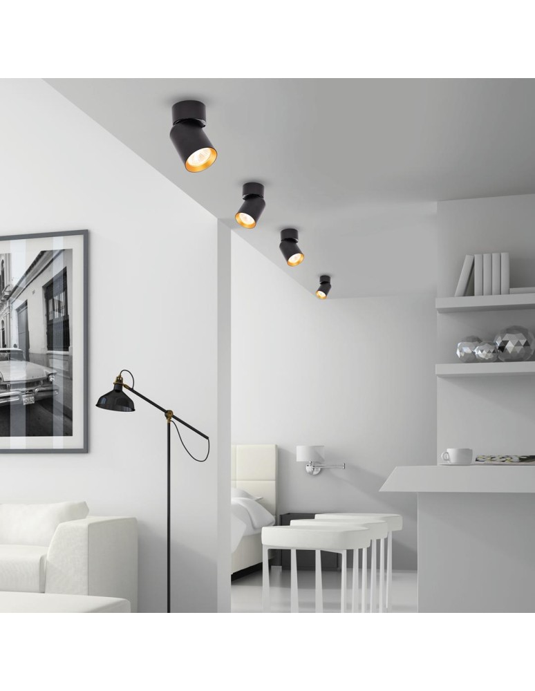 Adjustable ceiling lamps - spots - Milagro Spot Andy 1xGU10 Black + Gold ML9933 - product kolory-swiatla.pl 3