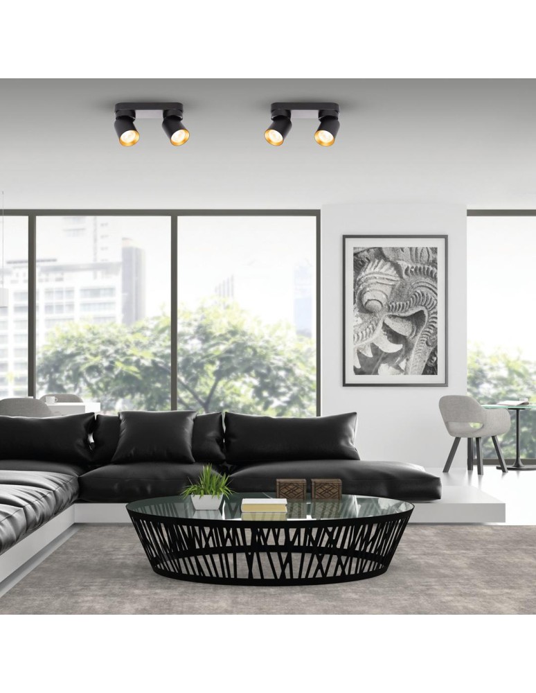 Adjustable ceiling lamps - spots - Milagro Andy Ceiling Lamp 2xGU10 Black + Gold ML9935 - product kolory-swiatla.pl 3