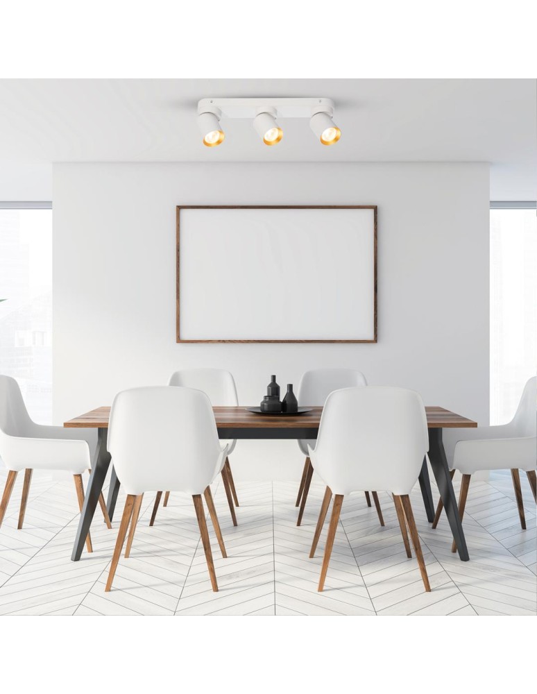 Adjustable ceiling lamps - spots - Milagro Andy Ceiling Lamp 3xGU10 White + Gold ML9936 - product kolory-swiatla.pl 3