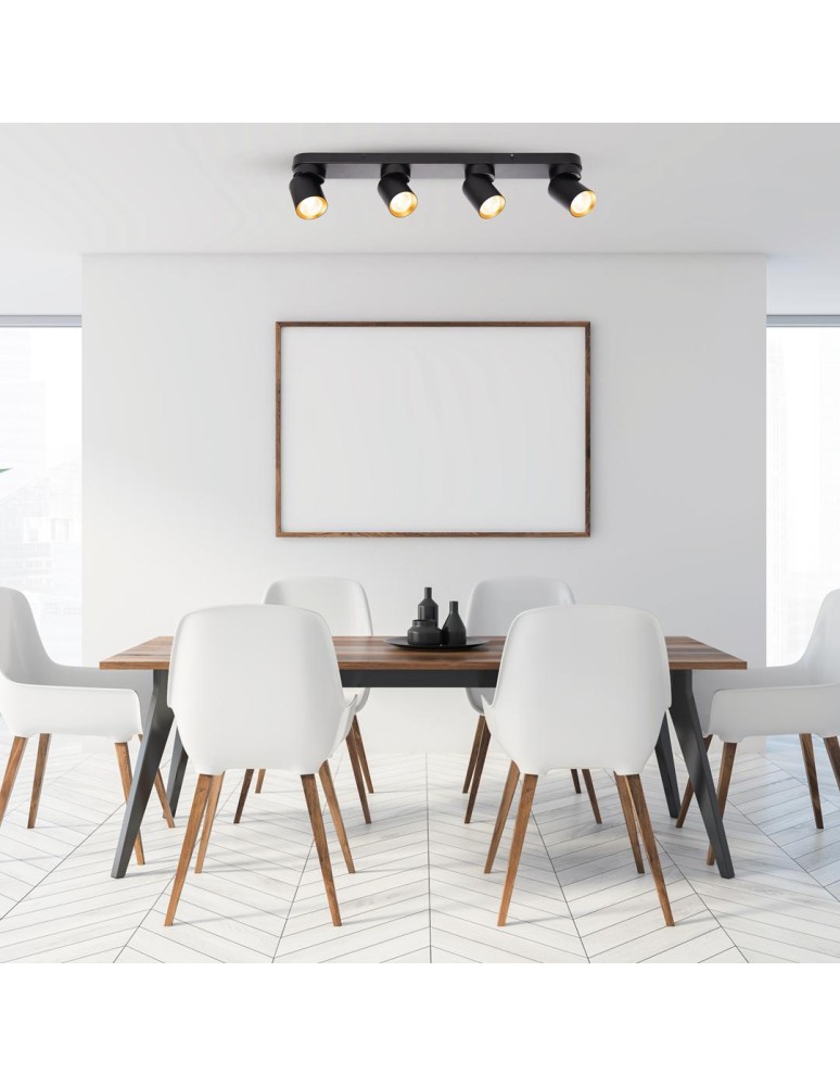 Adjustable ceiling lamps - spots - Milagro Andy Ceiling Lamp 4xGU10 Black + Gold ML9939 - product kolory-swiatla.pl 3