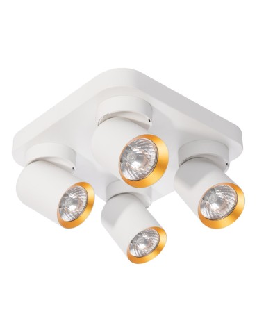 Milagro Andy Ceiling Lamp 4xGU10 Square White + Gold ML9940