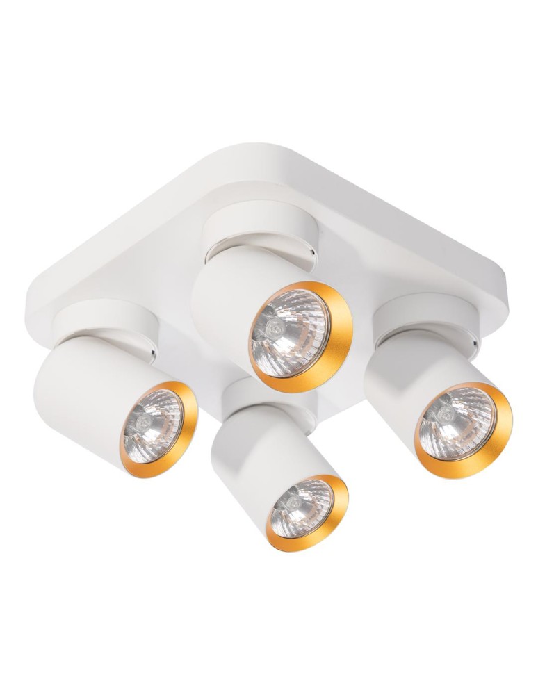 Adjustable ceiling lamps - spots - Milagro Andy Ceiling Lamp 4xGU10 Square White + Gold ML9940 - product kolory-swiatla.pl 1
