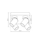 Adjustable ceiling lamps - spots - Milagro Andy Ceiling Lamp 4xGU10 Square White + Gold ML9940 - product 4