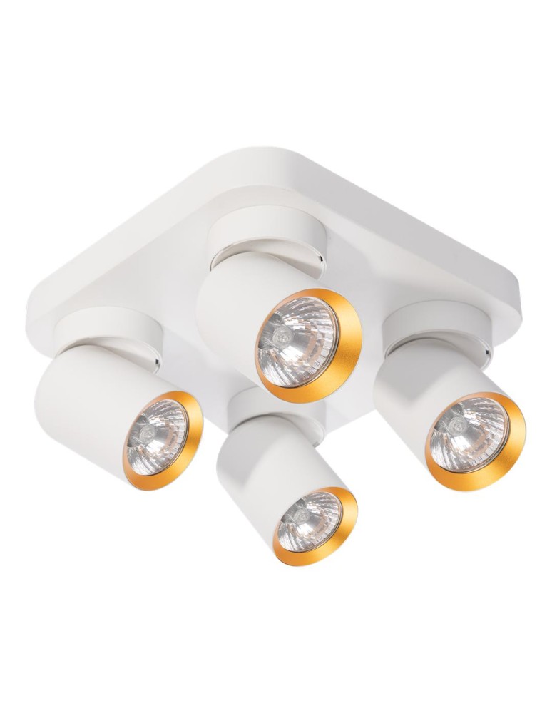Adjustable ceiling lamps - spots - Milagro Andy Ceiling Lamp 4xGU10 Square White + Gold ML9940 - product kolory-swiatla.pl 5