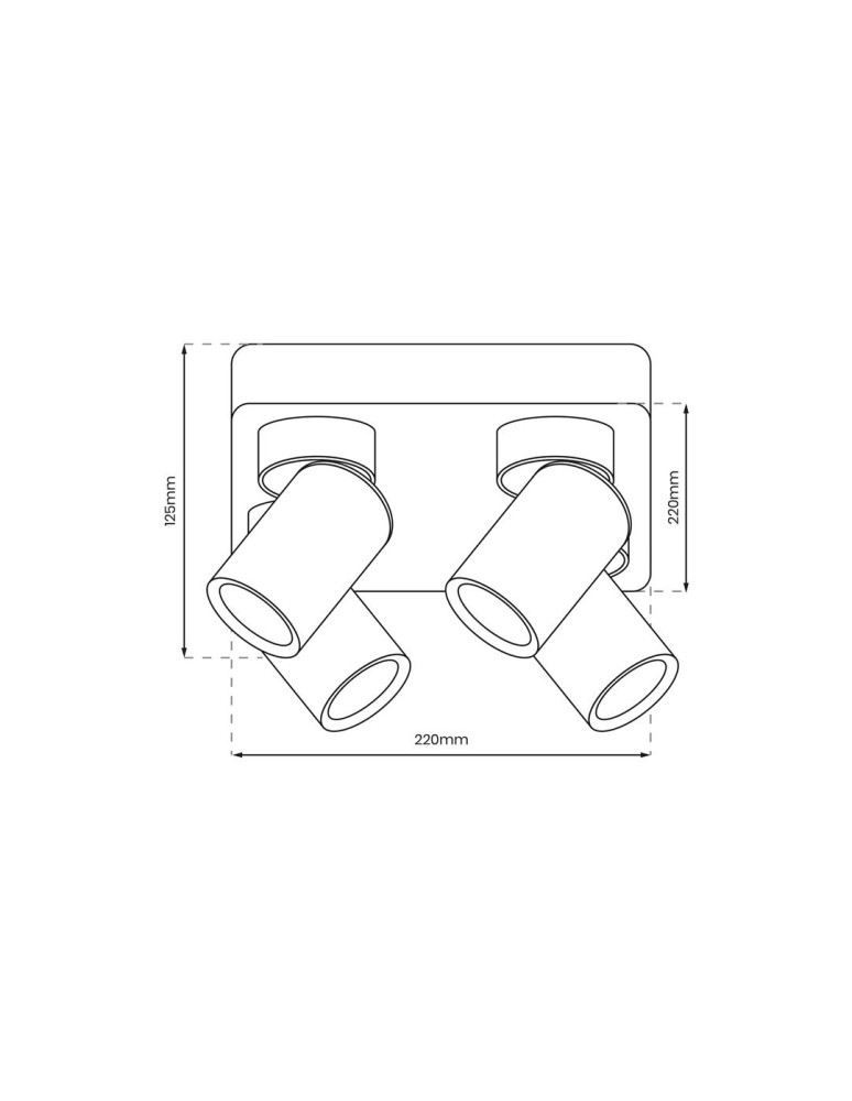 Adjustable ceiling lamps - spots - Milagro Andy Ceiling Lamp 4xGU10 Square Black + Gold ML9941 - product kolory-swiatla.pl 4