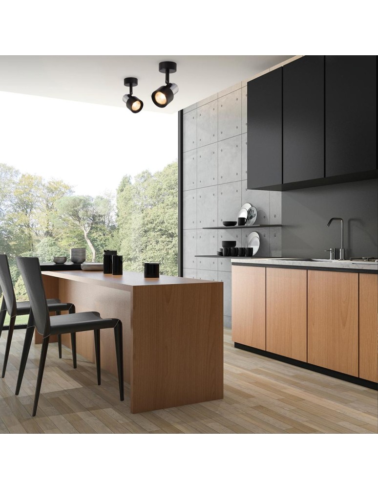 Adjustable ceiling lamps - spots - Milagro Spot Cino 1xGU10 Black + Chrome ML9945 - product kolory-swiatla.pl 3