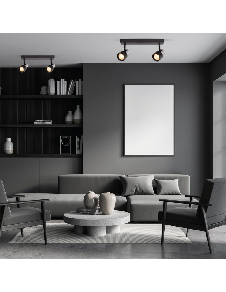 Adjustable ceiling lamps - spots - Milagro Cino Ceiling Lamp 2xGU10 Black + Chrome ML9947 - product kolory-swiatla.pl 3