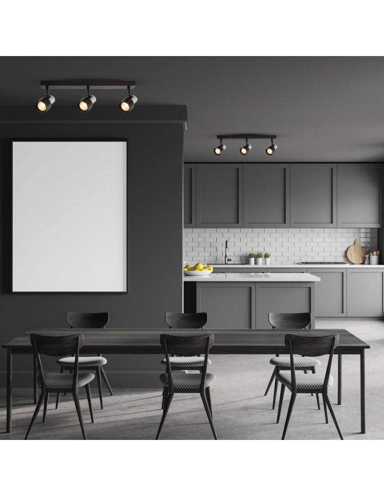 Adjustable ceiling lamps - spots - Milagro Cino Ceiling Lamp 3xGU10 Black + Chrome ML9949 - product kolory-swiatla.pl 3