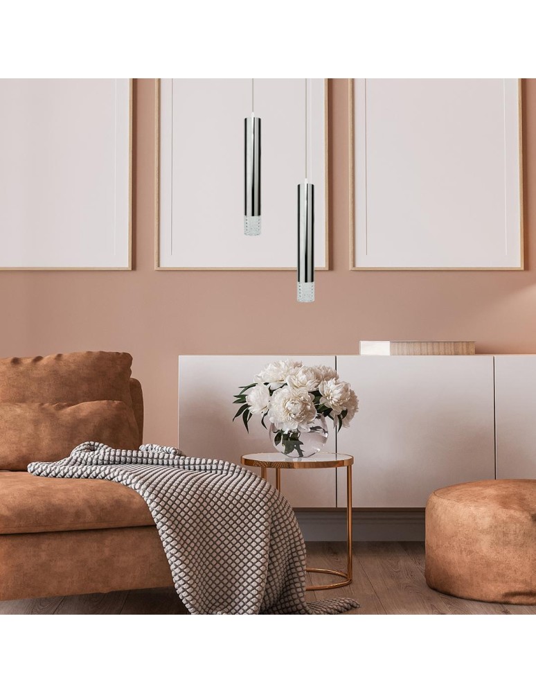 Single pendant lamps - Milagro TUBI CHROM 1xGU10 pendant lamp ML8875 - product kolory-swiatla.pl 4