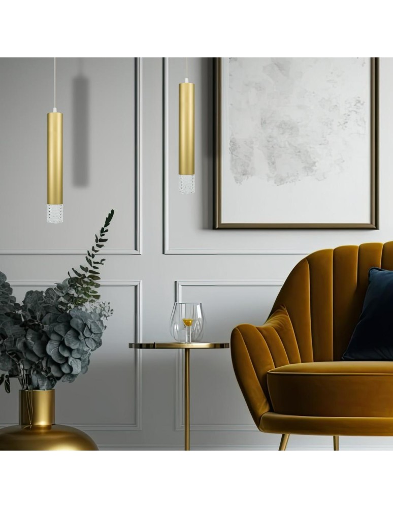 Single pendant lamps - Milagro TUBI GOLD 1xGU10 pendant lamp ML8876 - product kolory-swiatla.pl 3
